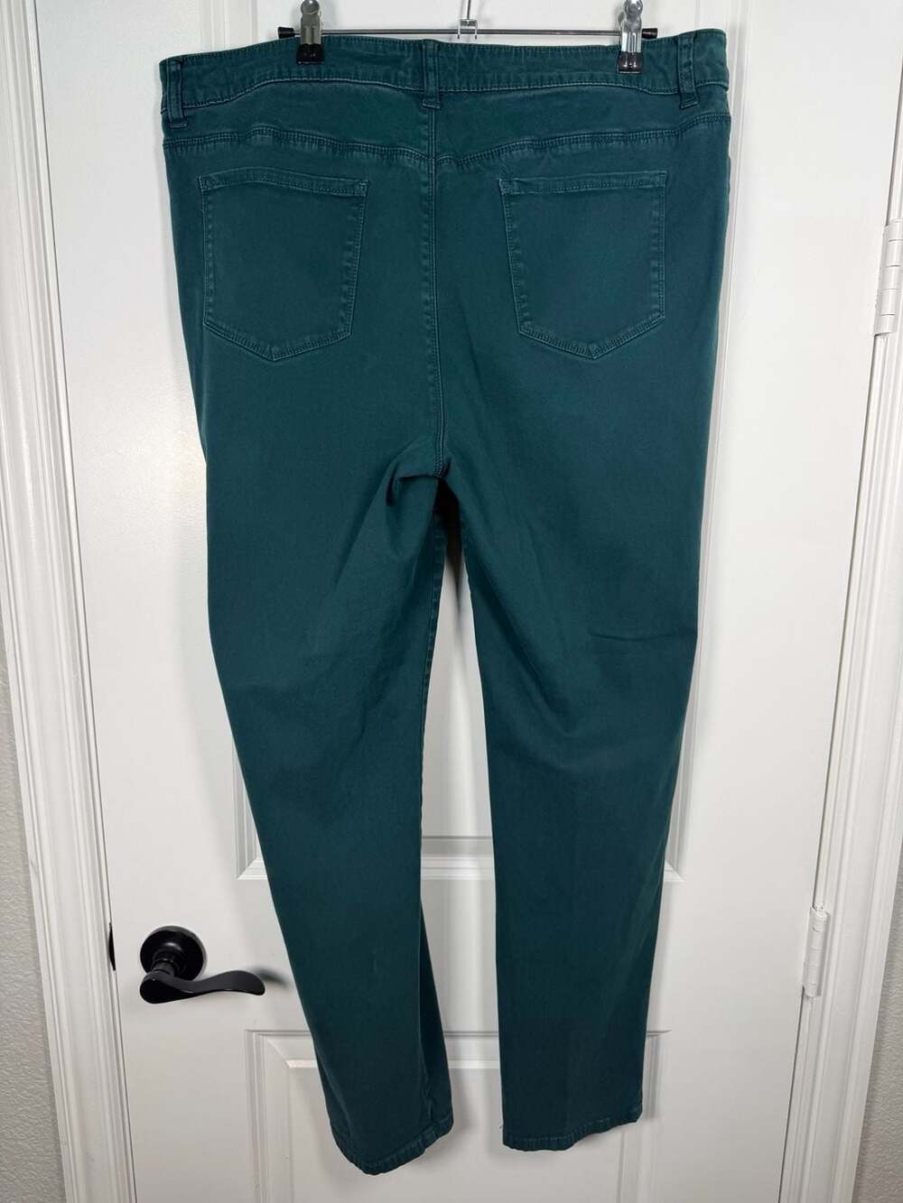 Chico's Women's Solid Dark Green Stretch Straight Leg Casual Pants - Picture 5 of 7